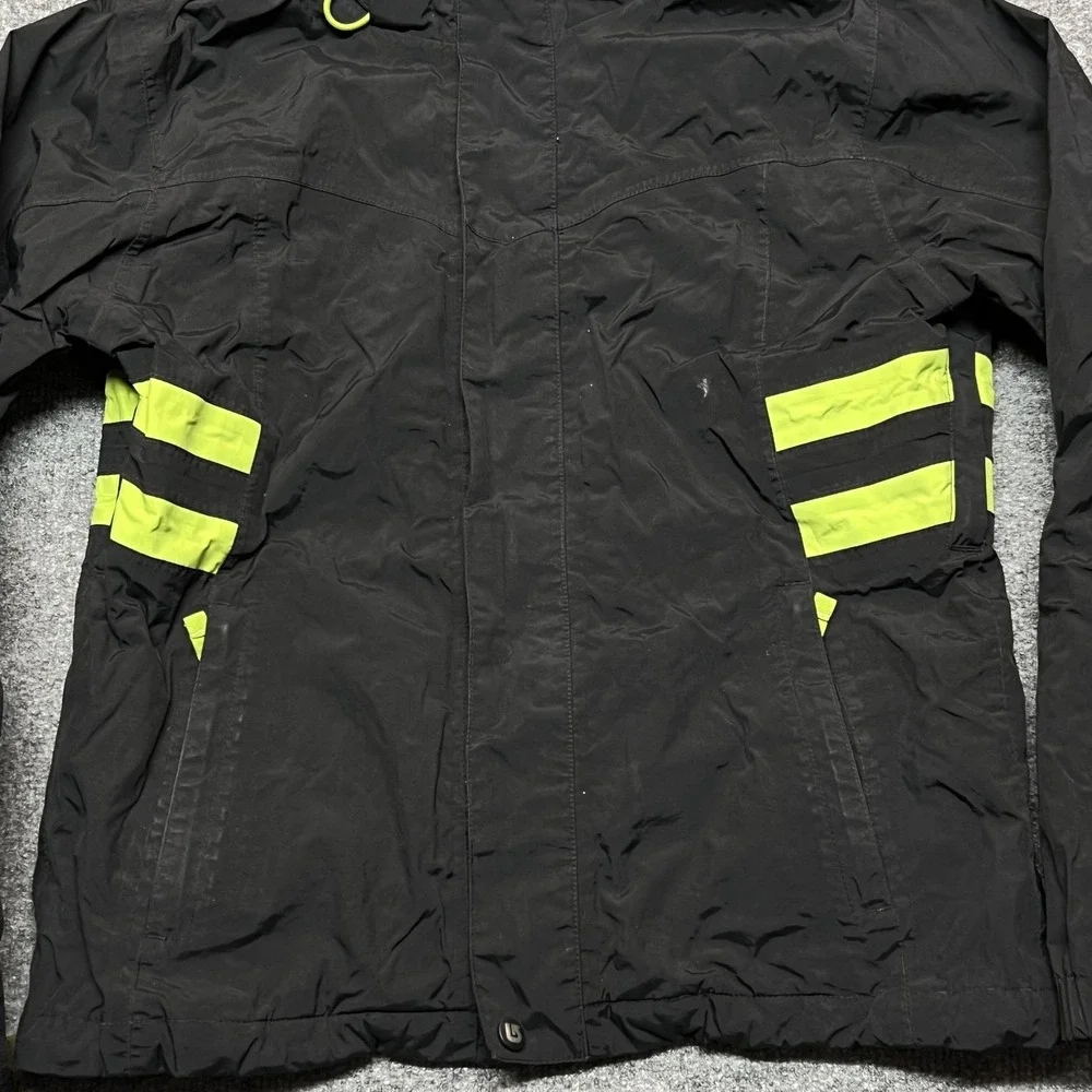 Burton Jacket Kids Small Black Lime Hooded Ski Snowboard Colorblock Winter